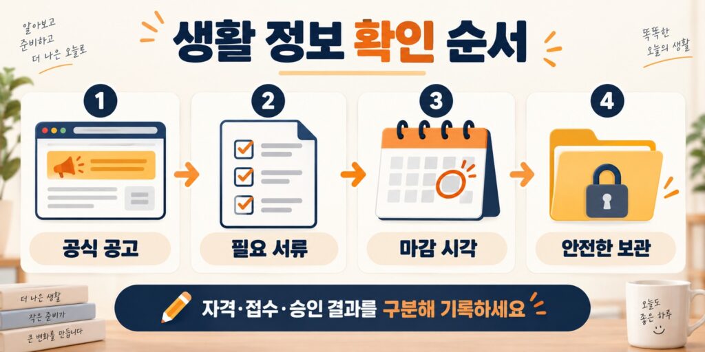 공식 공고·필요 서류·마감 시각·안전한 보관 확인 순서